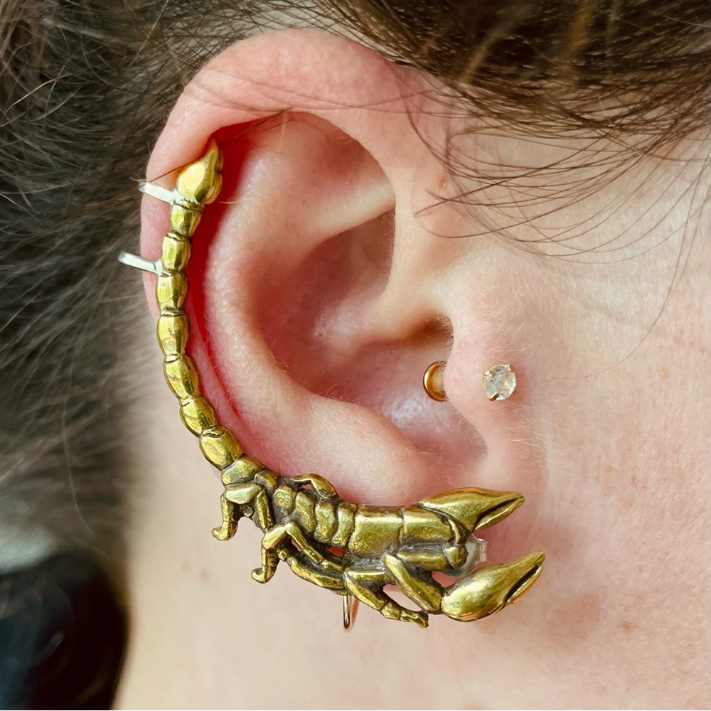 Gold plated Scorpion ear cuff
